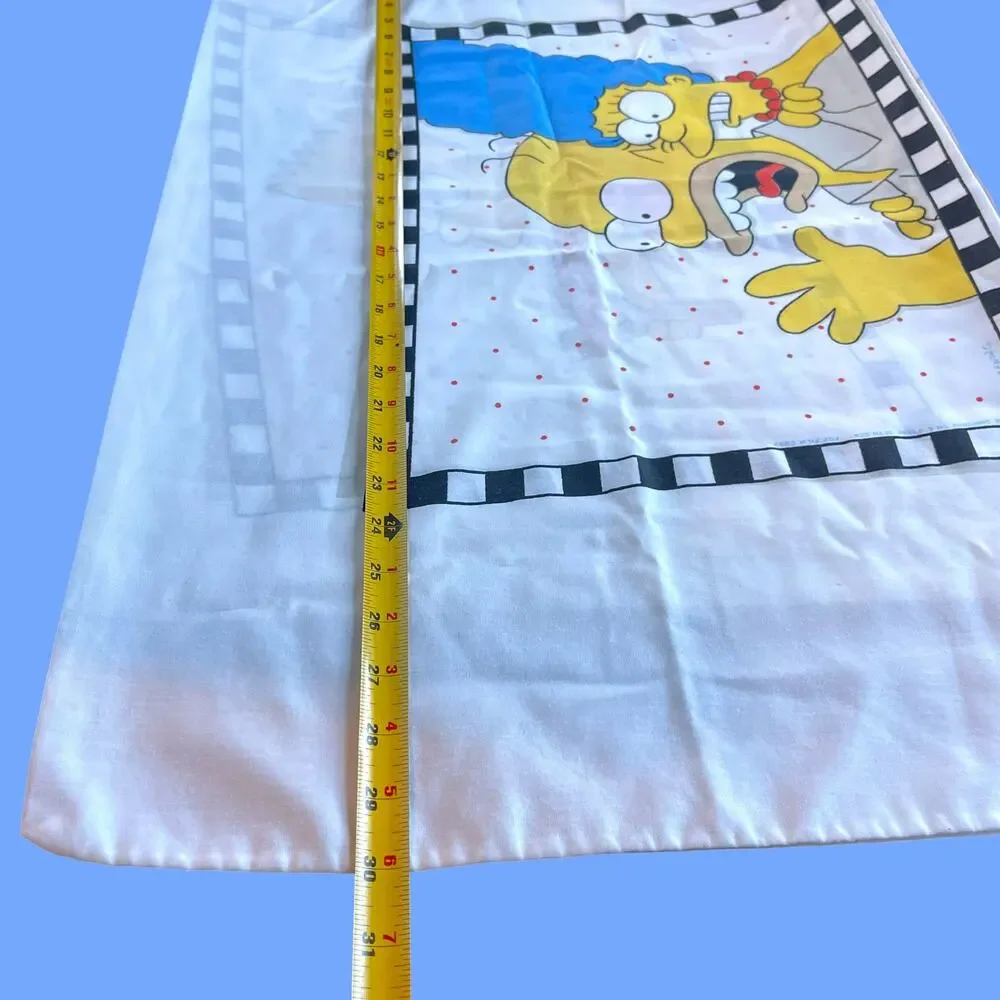 Vintage 1990 The Simpsons Reversible Pillowcase Bart Slingshot Homer Marge Fox